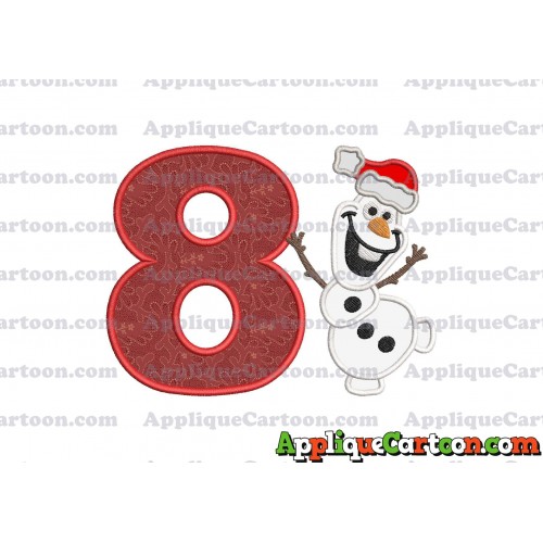 Olaf Frozen Applique 01 Embroidery Design Birthday Number 8