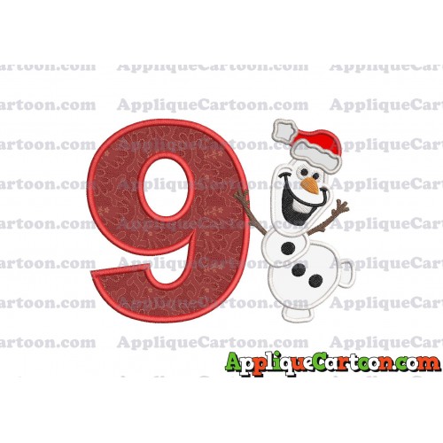 Olaf Frozen Applique 01 Embroidery Design Birthday Number 9