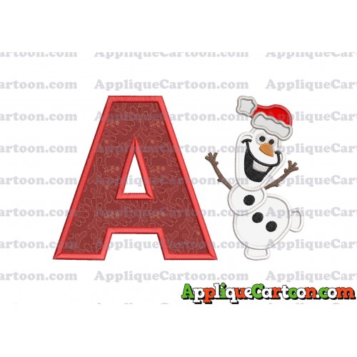 Olaf Frozen Applique 01 Embroidery Design With Alphabet A