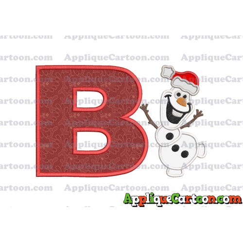 Olaf Frozen Applique 01 Embroidery Design With Alphabet B