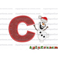 Olaf Frozen Applique 01 Embroidery Design With Alphabet C