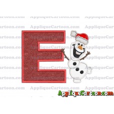 Olaf Frozen Applique 01 Embroidery Design With Alphabet E