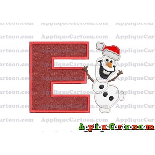 Olaf Frozen Applique 01 Embroidery Design With Alphabet E
