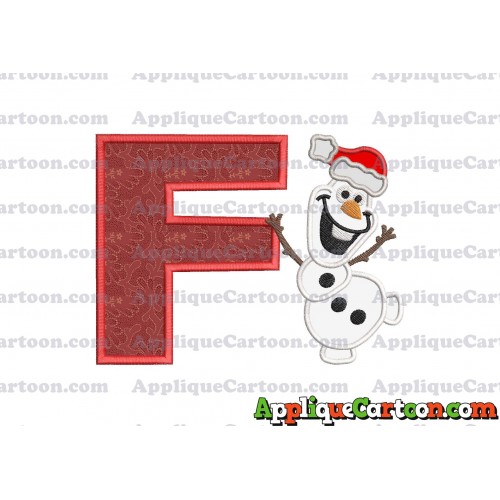 Olaf Frozen Applique 01 Embroidery Design With Alphabet F