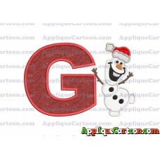 Olaf Frozen Applique 01 Embroidery Design With Alphabet G