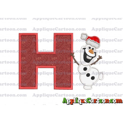 Olaf Frozen Applique 01 Embroidery Design With Alphabet H