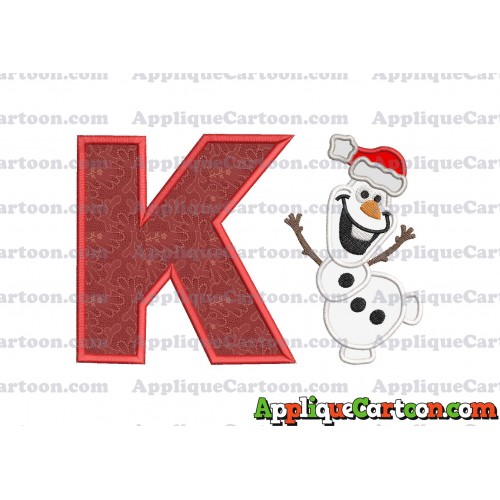 Olaf Frozen Applique 01 Embroidery Design With Alphabet K