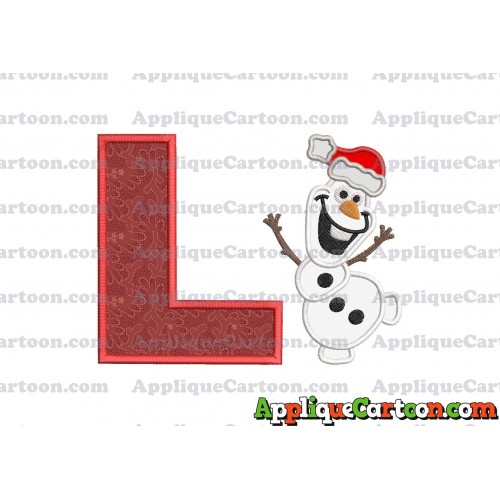 Olaf Frozen Applique 01 Embroidery Design With Alphabet L