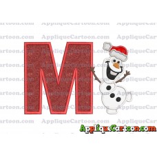 Olaf Frozen Applique 01 Embroidery Design With Alphabet M