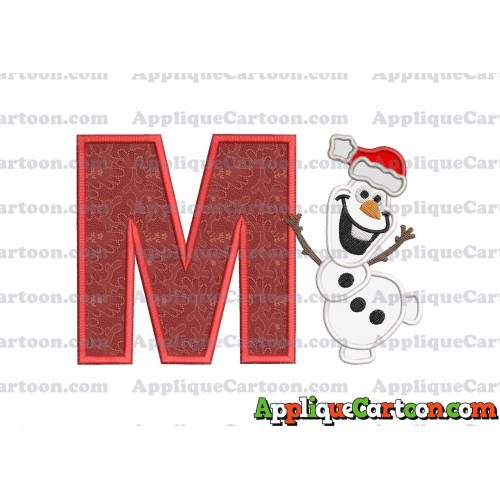 Olaf Frozen Applique 01 Embroidery Design With Alphabet M