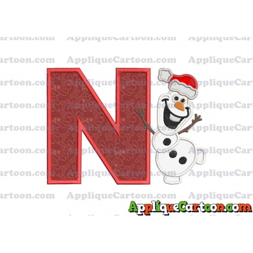 Olaf Frozen Applique 01 Embroidery Design With Alphabet N
