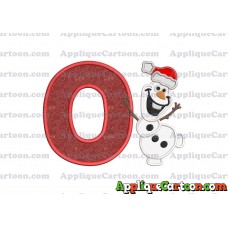Olaf Frozen Applique 01 Embroidery Design With Alphabet O