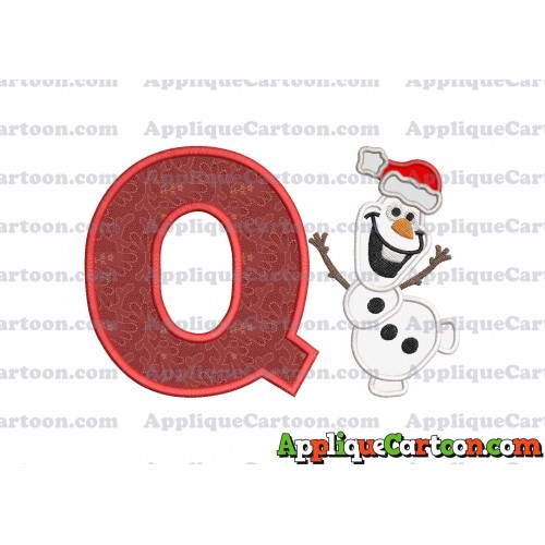 Olaf Frozen Applique 01 Embroidery Design With Alphabet Q
