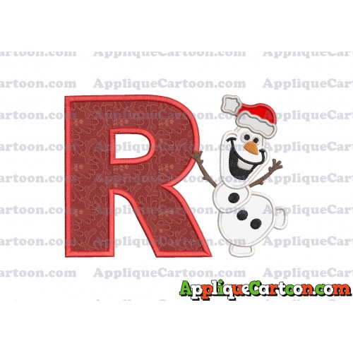 Olaf Frozen Applique 01 Embroidery Design With Alphabet R