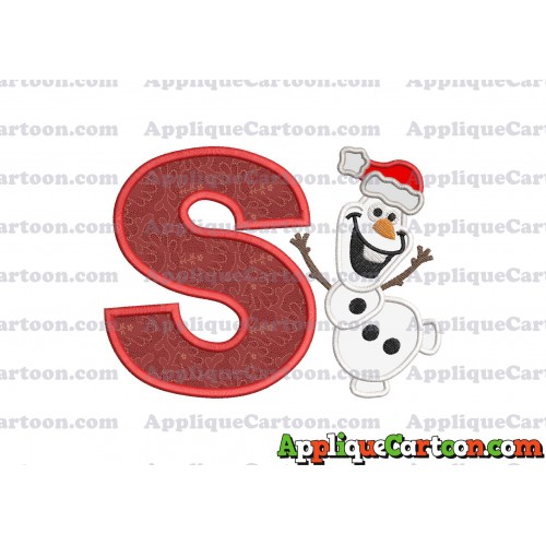 Olaf Frozen Applique 01 Embroidery Design With Alphabet S