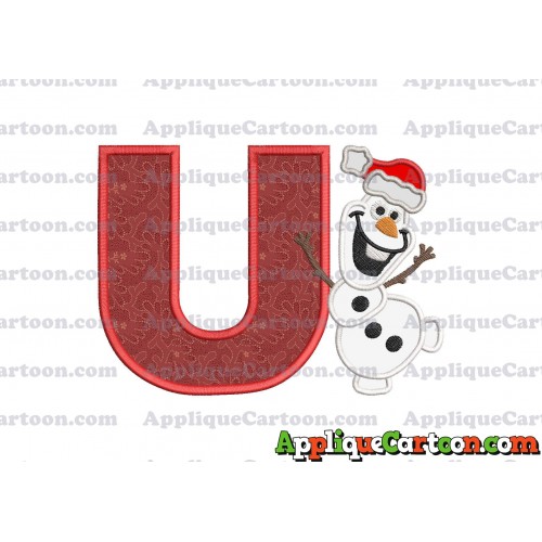 Olaf Frozen Applique 01 Embroidery Design With Alphabet U