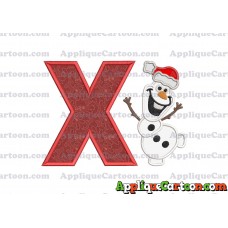Olaf Frozen Applique 01 Embroidery Design With Alphabet X