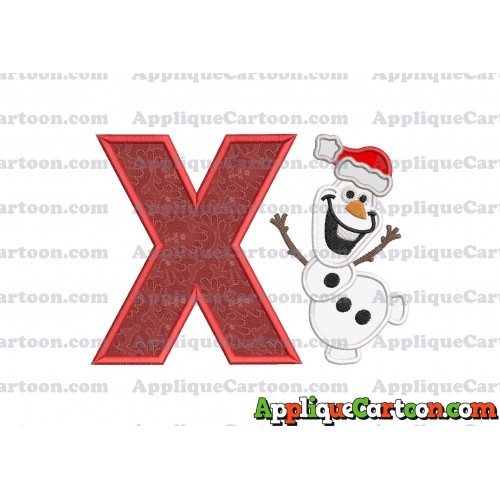 Olaf Frozen Applique 01 Embroidery Design With Alphabet X