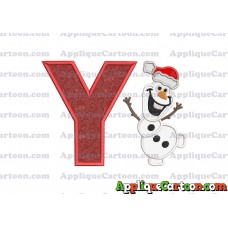Olaf Frozen Applique 01 Embroidery Design With Alphabet Y