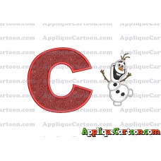 Olaf Frozen Applique Embroidery Design With Alphabet C