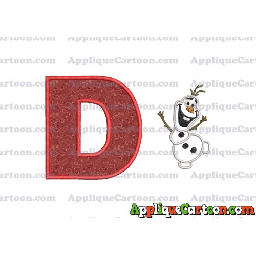Olaf Frozen Applique Embroidery Design With Alphabet D