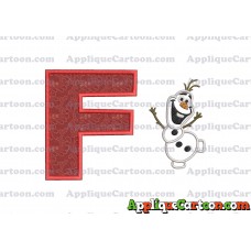 Olaf Frozen Applique Embroidery Design With Alphabet F