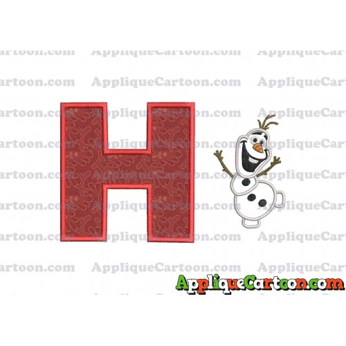 Olaf Frozen Applique Embroidery Design With Alphabet H