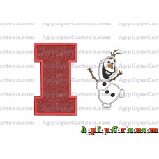 Olaf Frozen Applique Embroidery Design With Alphabet I