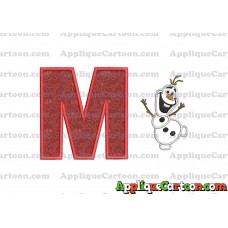 Olaf Frozen Applique Embroidery Design With Alphabet M