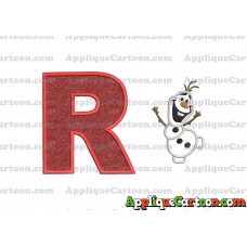 Olaf Frozen Applique Embroidery Design With Alphabet R