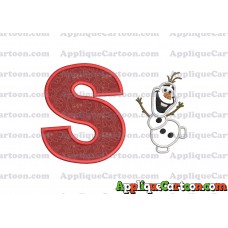 Olaf Frozen Applique Embroidery Design With Alphabet S