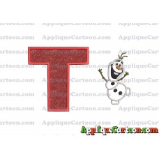 Olaf Frozen Applique Embroidery Design With Alphabet T