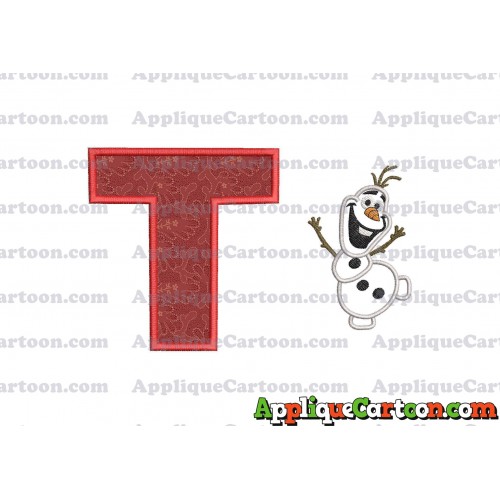 Olaf Frozen Applique Embroidery Design With Alphabet T
