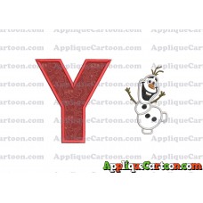 Olaf Frozen Applique Embroidery Design With Alphabet Y