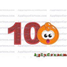Orange Jelly Applique Embroidery Design Birthday Number 10