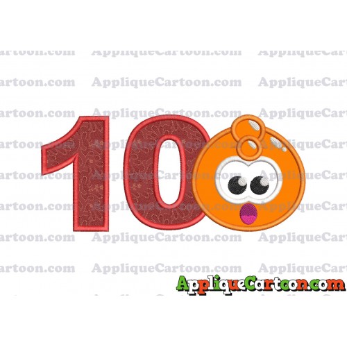 Orange Jelly Applique Embroidery Design Birthday Number 10