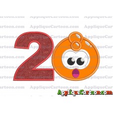 Orange Jelly Applique Embroidery Design Birthday Number 2