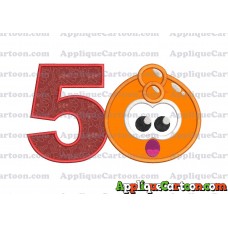 Orange Jelly Applique Embroidery Design Birthday Number 5