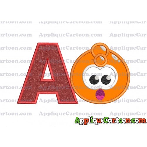 Orange Jelly Applique Embroidery Design With Alphabet A