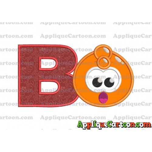 Orange Jelly Applique Embroidery Design With Alphabet B