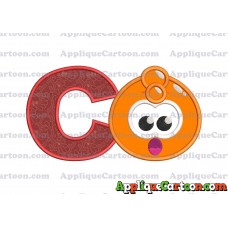 Orange Jelly Applique Embroidery Design With Alphabet C