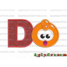 Orange Jelly Applique Embroidery Design With Alphabet D