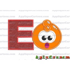 Orange Jelly Applique Embroidery Design With Alphabet E