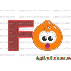 Orange Jelly Applique Embroidery Design With Alphabet F