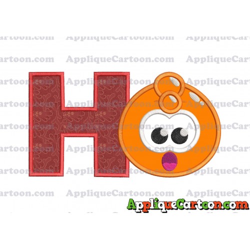Orange Jelly Applique Embroidery Design With Alphabet H