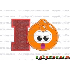 Orange Jelly Applique Embroidery Design With Alphabet I