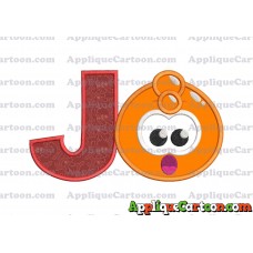 Orange Jelly Applique Embroidery Design With Alphabet J