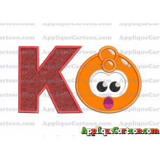 Orange Jelly Applique Embroidery Design With Alphabet K