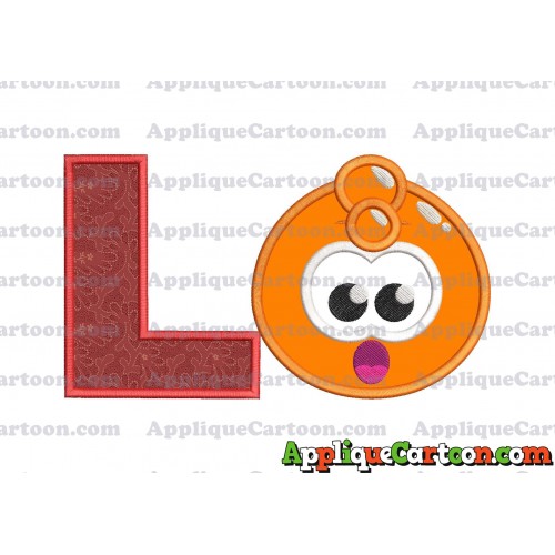 Orange Jelly Applique Embroidery Design With Alphabet L
