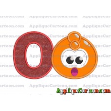 Orange Jelly Applique Embroidery Design With Alphabet O